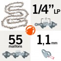 Chaîne tronçonneuse KERWOOD 55 maillons 1/4" LP 1,1 mm semi carrée