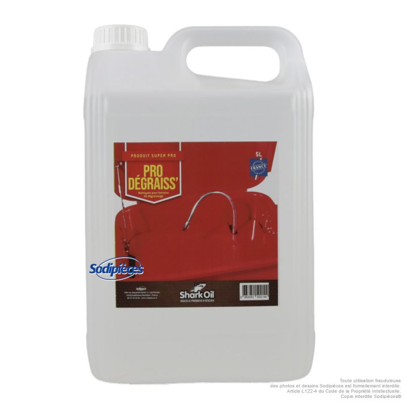 Nettoyant dégraissant Pro Degraiss 5L – Spécial fontaines de dégraissage - Shark Oil