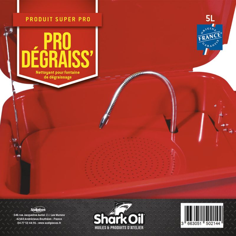 Nettoyant dégraissant Pro Degraiss 5L – Spécial fontaines de dégraissage - Shark Oil