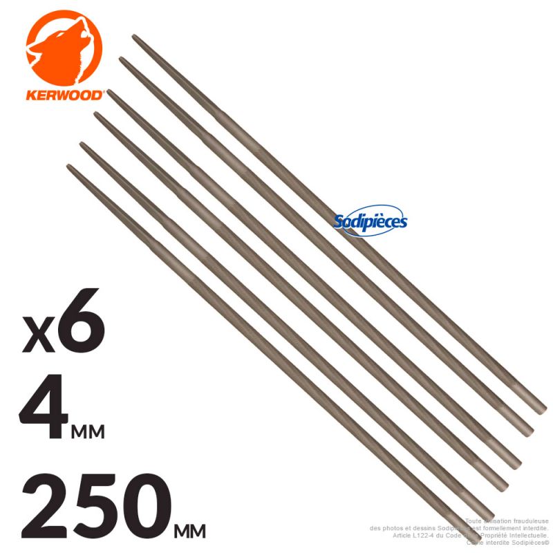 Lime d'affûtage pour chaîne de tronçonneuse 4 mm Kerwood