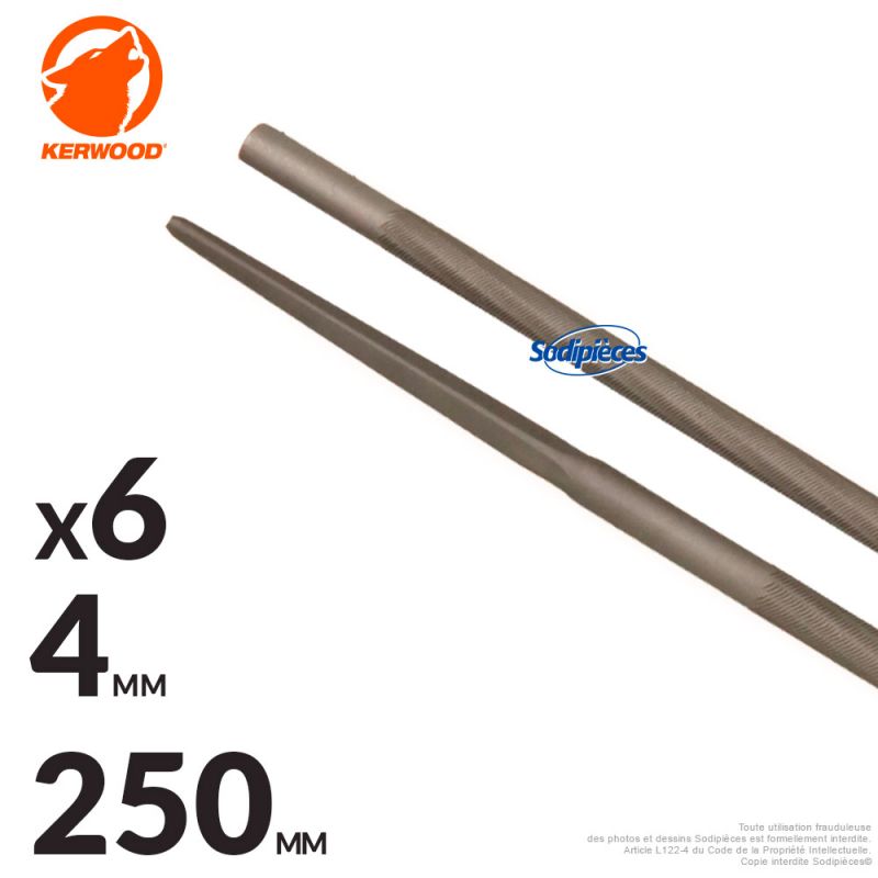 Lime d'affûtage pour chaîne de tronçonneuse 4 mm Kerwood