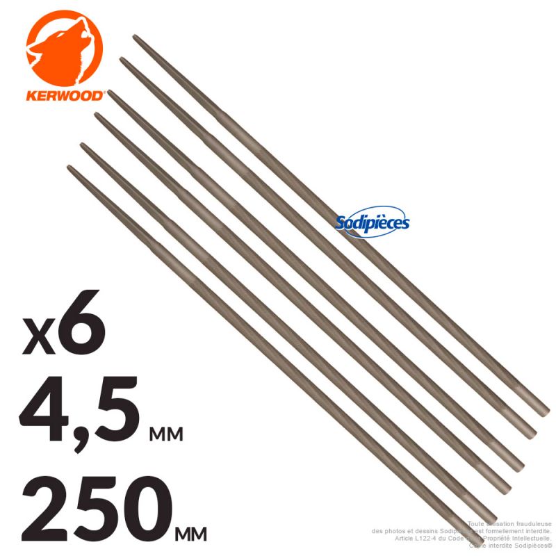 Lime d'affûtage pour chaîne de tronçonneuse 4,5 mm Kerwood
