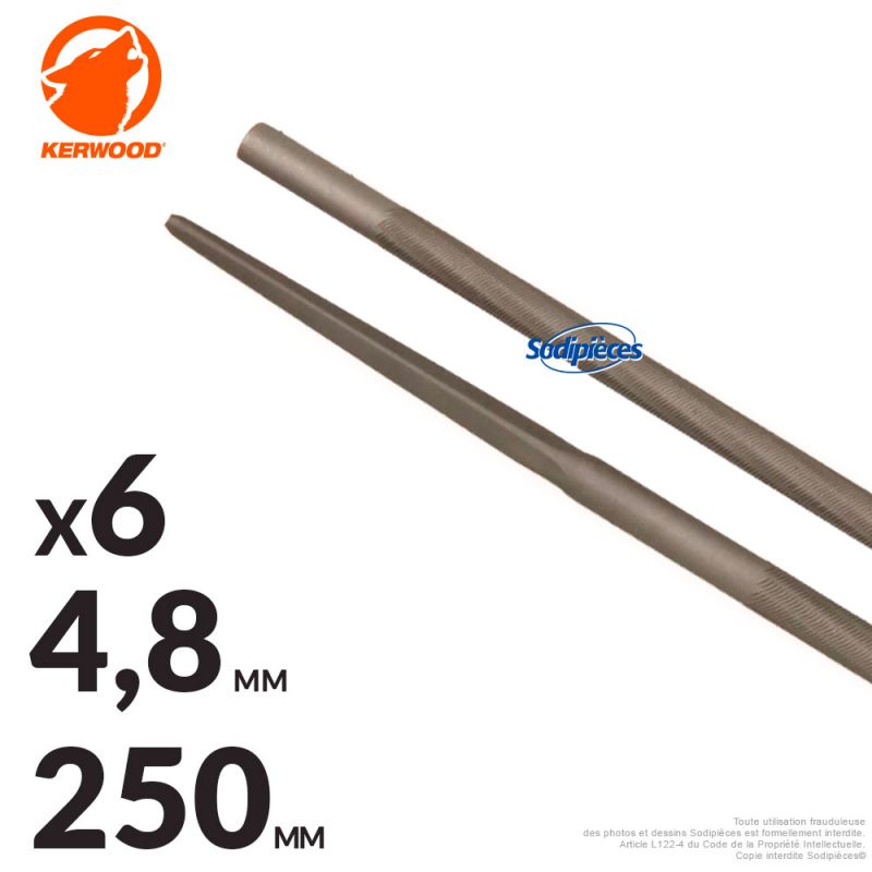 Lime d'affûtage pour chaîne de tronçonneuse 4,8 mm Kerwood