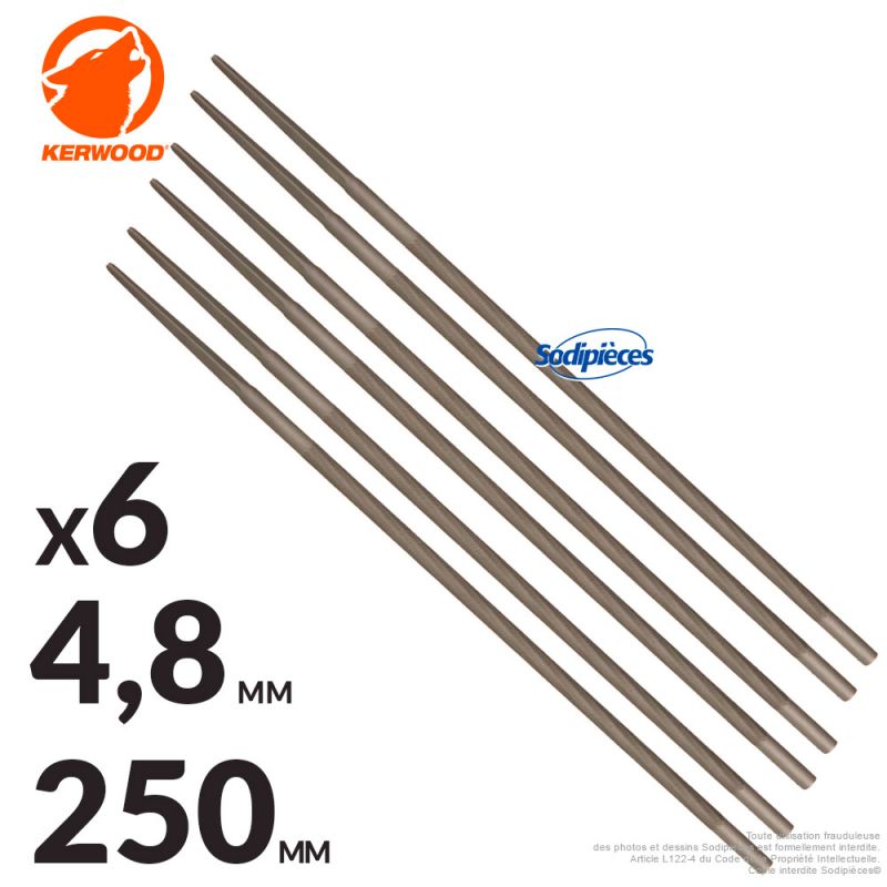 Lime d'affûtage pour chaîne de tronçonneuse 4,8 mm Kerwood