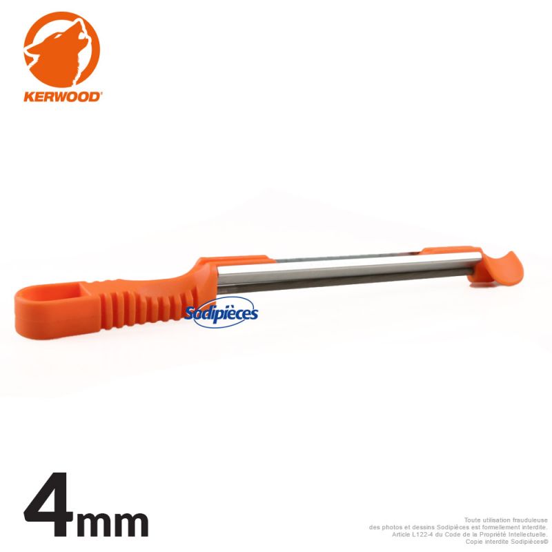 Porte-lime Kerwood avec lime ronde Ø4,0 mm pour affûtage de chaîne tronçonneuse