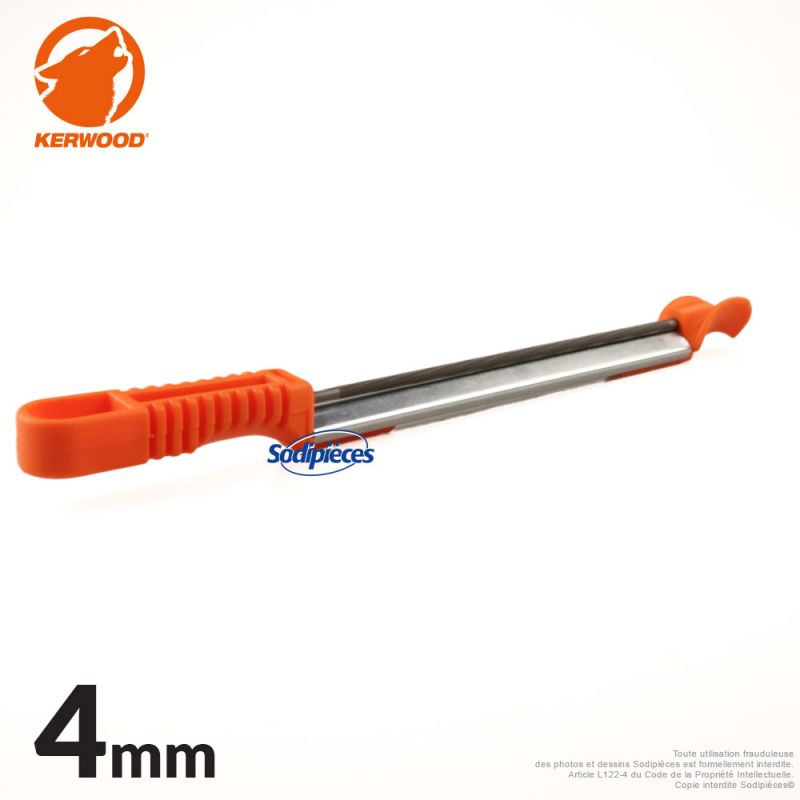 Porte-lime Kerwood avec lime ronde Ø4,0 mm pour affûtage de chaîne tronçonneuse