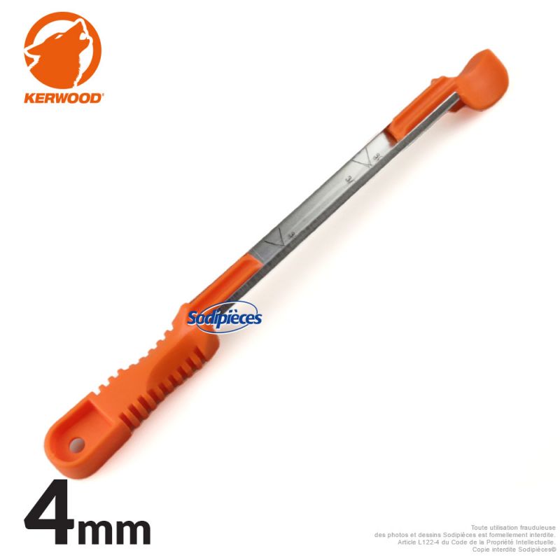 Porte-lime Kerwood avec lime ronde Ø4,0 mm pour affûtage de chaîne tronçonneuse