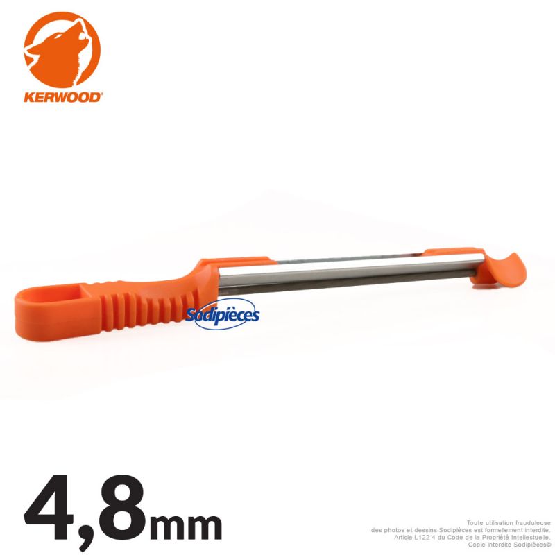 Porte-lime Kerwood avec lime ronde Ø4,8 mm pour affûtage de chaîne tronçonneuse