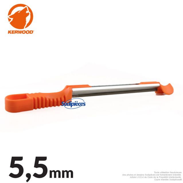 Porte-lime Kerwood avec lime ronde Ø5,5 mm pour affûtage de chaîne tronçonneuse Porte-lime Kerwood avec lime ronde Ø5,5 mm pour affûtage de chaîne tronçonneuse