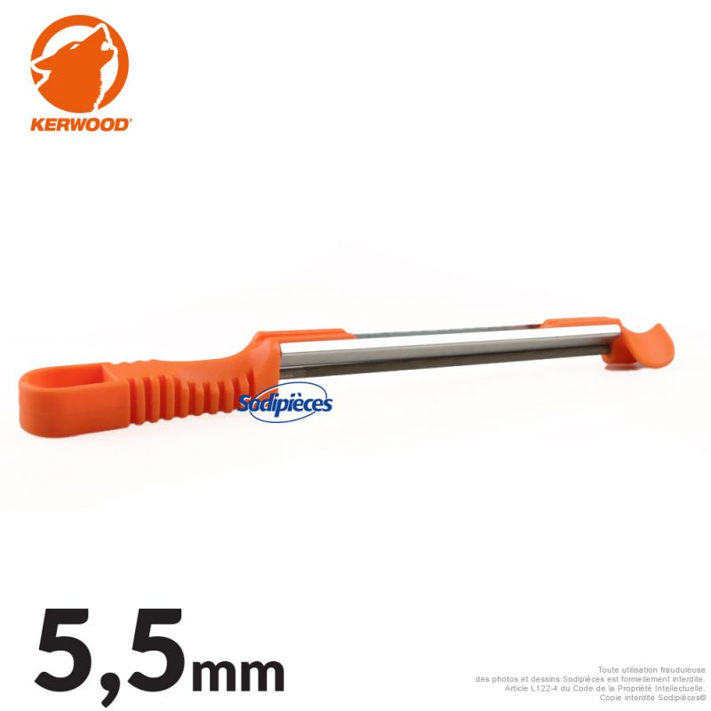 Porte-lime Kerwood avec lime ronde Ø5,5 mm pour affûtage de chaîne tronçonneuse