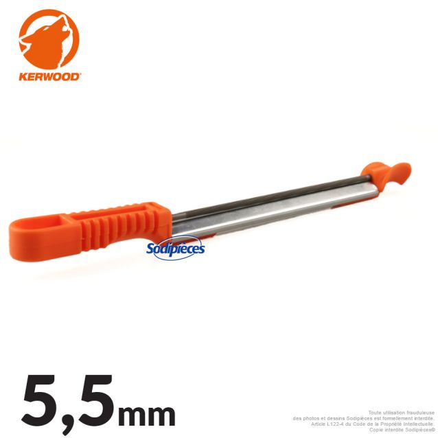 Porte-lime Kerwood avec lime ronde Ø5,5 mm pour affûtage de chaîne tronçonneuse Porte-lime Kerwood avec lime ronde Ø5,5 mm pour affûtage de chaîne tronçonneuse