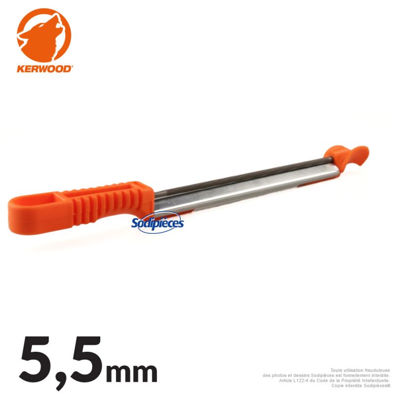Porte-lime Kerwood avec lime ronde Ø5,5 mm pour affûtage de chaîne tronçonneuse