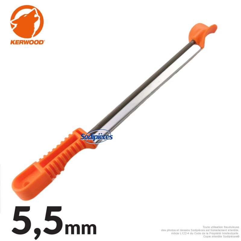 Porte-lime Kerwood avec lime ronde Ø5,5 mm pour affûtage de chaîne tronçonneuse