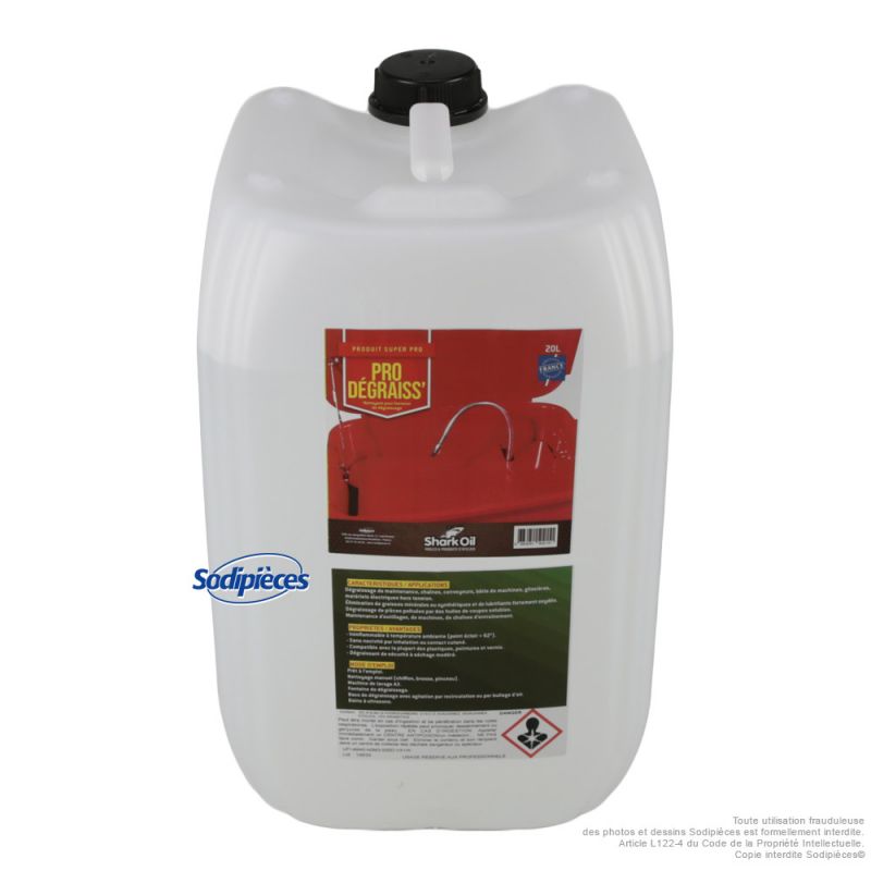 Nettoyant dégraissant Pro Degraiss 20L – Spécial fontaines de dégraissage - Shark Oil
