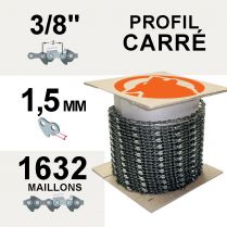 Chaîne tronçonneuse KERWOOD 100 pieds, 3/8", 1,5mm, profil carré