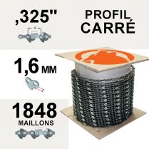 Chaîne tronçonneuse KERWOOD 100 pieds, 0,325", 1,6mm, profil carré