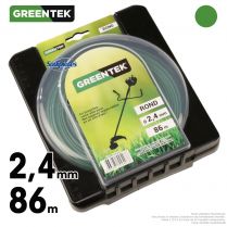 Fil débroussailleuse rond sous blister. 2,4 mm x 86 m. Greentek