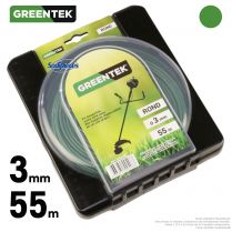 Fil débroussailleuse rond sous blister. 3 mm x 55 m. Greentek