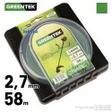 Fil débroussailleuse carré sous blister. 2,7 mm x 58 m. Greentek