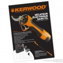 Affiche A4 sécateur électrique sans fil - Kerwood