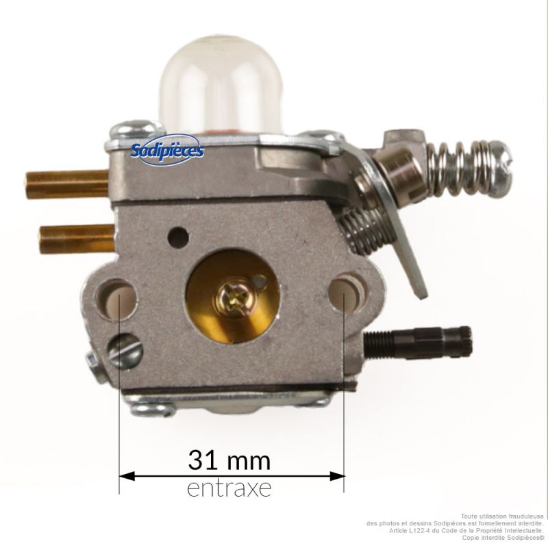 Carburateur pour C1U-K51 / C1U‑K54A et pour Echo HC‑1500, HC‑1600, HC‑2000, HC‑2100