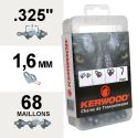 Chaîne tronçonneuse KERWOOD 68 maillons, 0,325", 1,6mm, profil carré