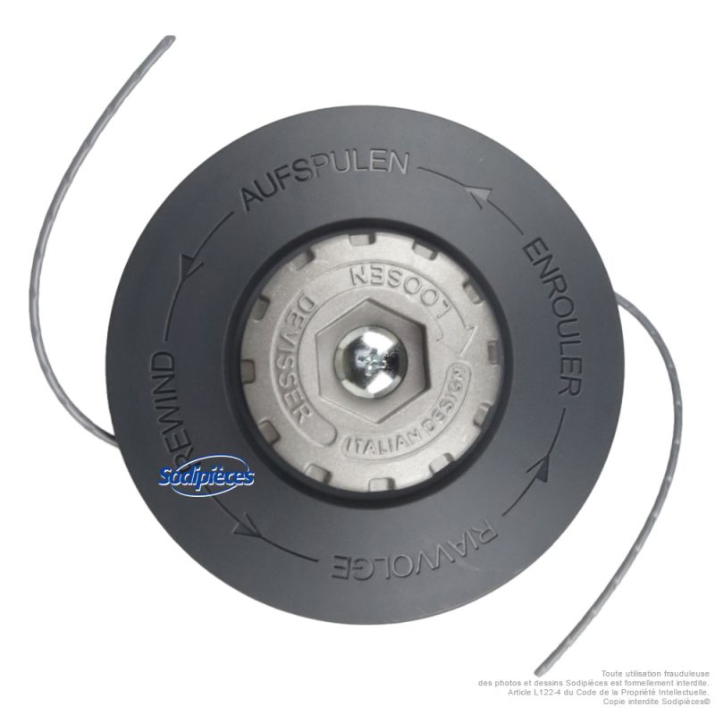 Tête débroussailleuse manuelle Tecomec Ø130 mm – Universelle 2 fils Ø2,0 à 2,7 mm