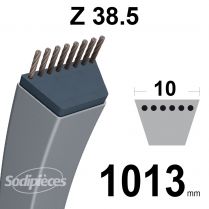 Courroie trapézoïdale lisse Z38,5 (10 × 975 mm Li) – Série Z