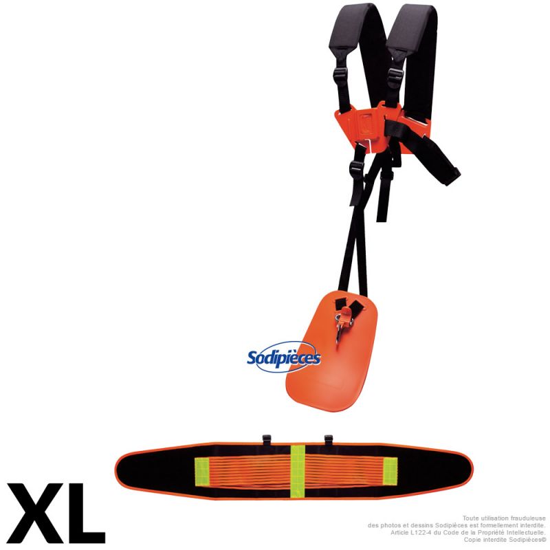 Harnais double épaules + ceinture dorsale XL pour débroussailleuse - Kalysta