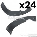 24 Couteaux de fraise gauche et droit pour Iseki N° 1349-716-0010/1349-716-0020