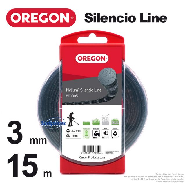 Fil Oregon Nylium Ondulé. 3 mm x 15 m pour débroussailleuse