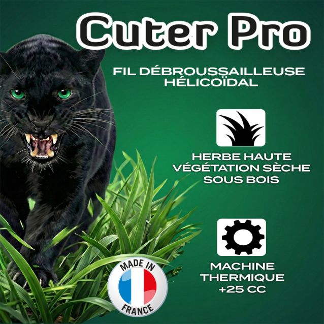 Fil débroussailleuse Ø 3 mm x 168 m Hélicoïdal bi-matière Bobine Cuter'Pro