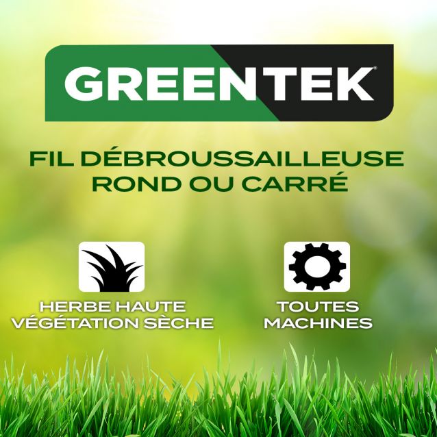Fil débroussailleuse Ø 2 mm x 15 m Rond Coque Greentek
