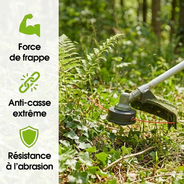 Fil débroussailleuse Ø 3,3 mm x 46 m Hélicoïdal bi-matière Coque Cuter'Pro