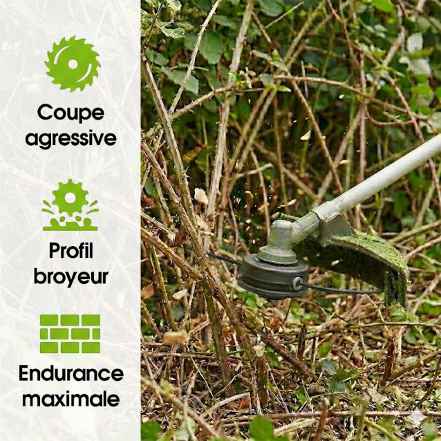 Fil débroussailleuse Ø 4 mm x 120 m Spirale Bobine Ouragan