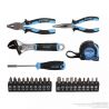 Coffret d’outils à main - 25 pièces - pince universelle, pince à bec long, clé à molette, manche de tournevis - Fixtec