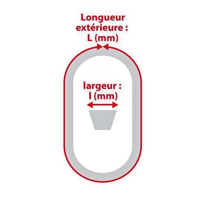 Courroie crantée 1256-8M-25 pour plateau Husqvarna Rider 90 cm