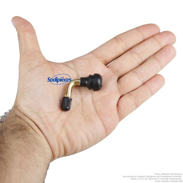 Valve tubeless coudée 90° pour pneu sans chambre