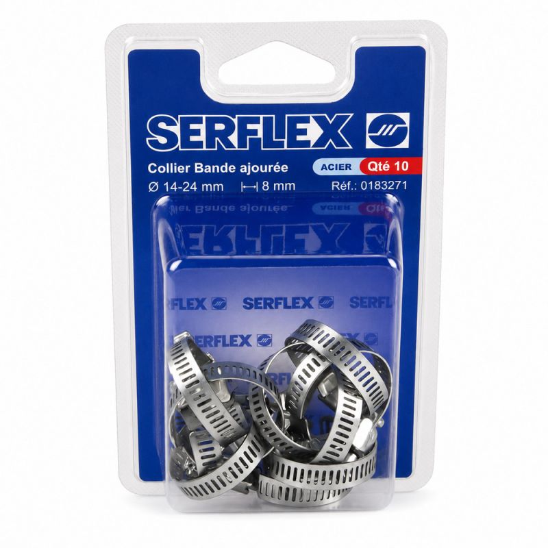 Colliers Serflex BA. Coffret de 10. diam serrage 14 à 24 mm