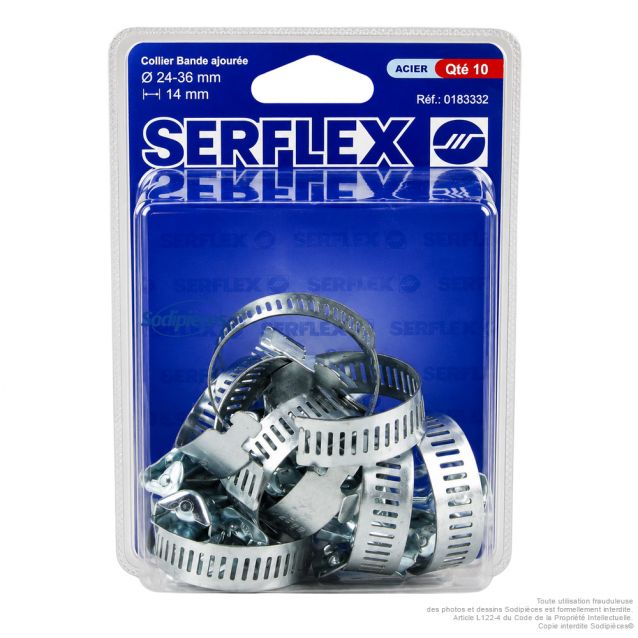 Colliers Serflex BA. Coffret de 10. diam serrage 24 à 36 mm