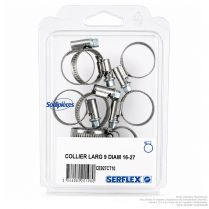 Colliers Serflex BP. Coffret de 10. diam serrage 16 à 27 mm