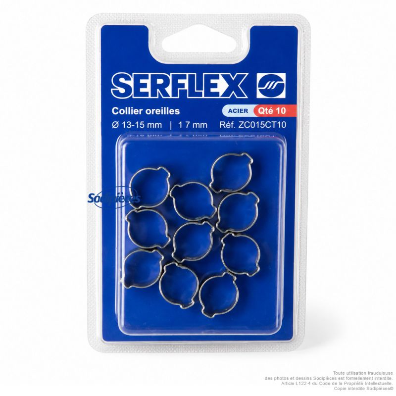 Colliers Serflex BO. Coffret de 10. diam serrage 13 à 15 mm