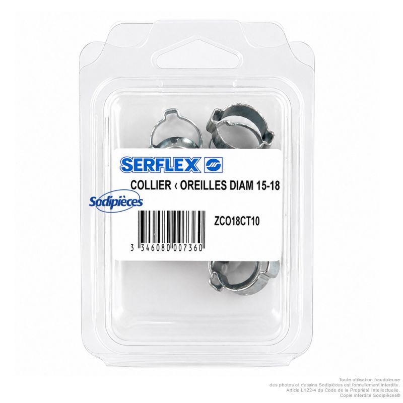 Colliers Serflex BO. Coffret de 10. diam serrage 15 à 18 mm