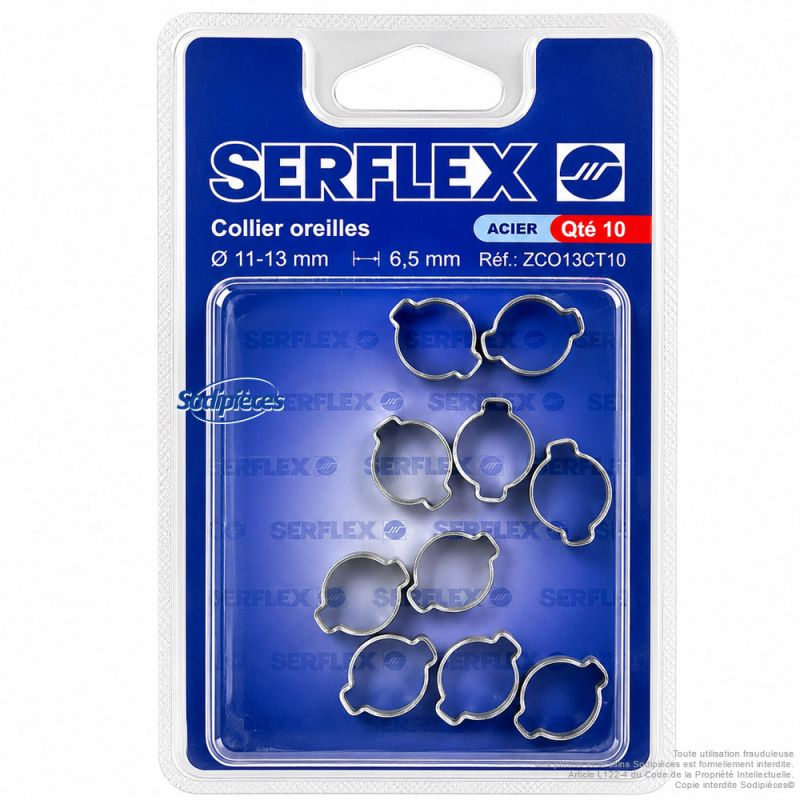 Colliers Serflex BO. Coffret de 10. diam serrage 11 à 13 mm