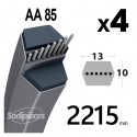 2 courroies AA85 | 13 x 2215 mm hexagonale