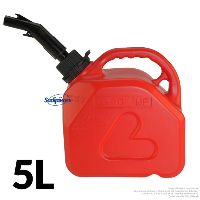 Bidon de 5 L rouge avec bec verseur