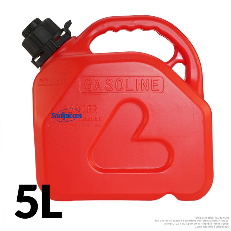 Bidon de 5 L rouge avec bec verseur