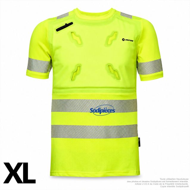 T-shirt refroidissant HV - Smart-X - Manches courtes - Jaune - Taille XL