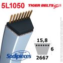 Courroie Tiger Belts 5L1050 | 15,6 x 2667 mm kevlar trapézoïdale - DESTOCKAGE