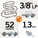 Chaîne tronçonneuse KERWOOD 52 maillons 3/8"LP, 1,3mm, modèle semi carrée - DESTOCKAGE